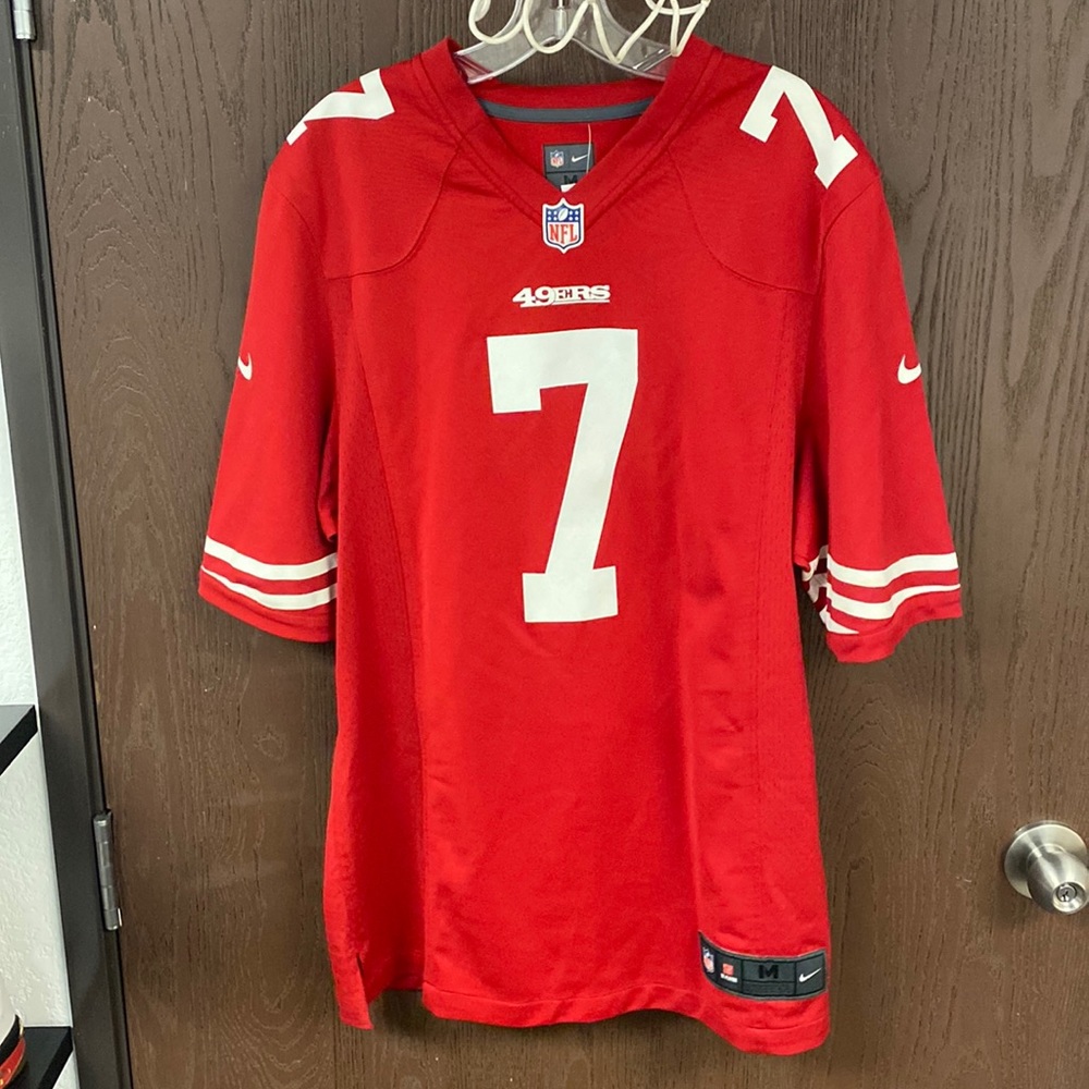 Colin Kaepernick 49er on field NFL jersey